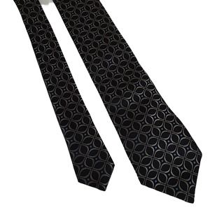 Mens Silk Tie Necktie 59x3.5 Black Cremieux Hand Made USA Mint